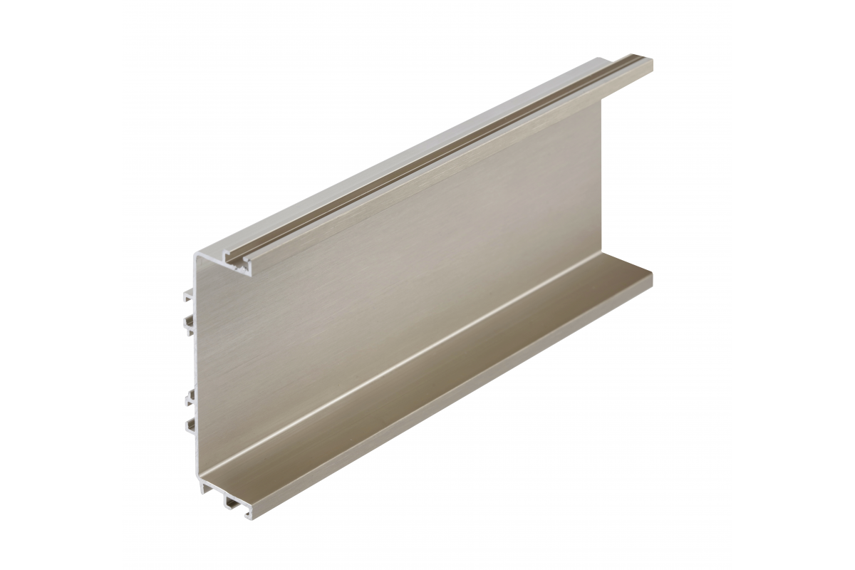 Aluminum profile, handleless system VELLO with LED function, C, inox, length 4.10 m