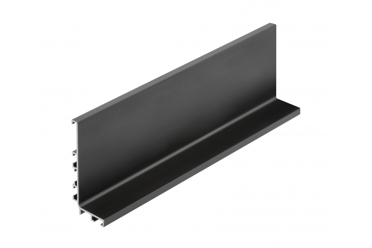 Aluminum profile, handleless system VELLO with LED function, L, black, length 3 m