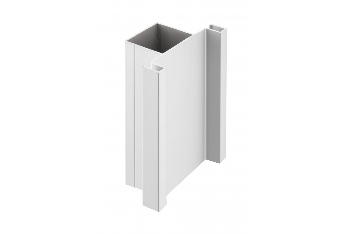 Aluminum profile, handleless system VELLO, T two-sided, silver, length 3 m