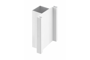 Aluminum profile, handleless system VELLO, T two-sided, white, length 3 m