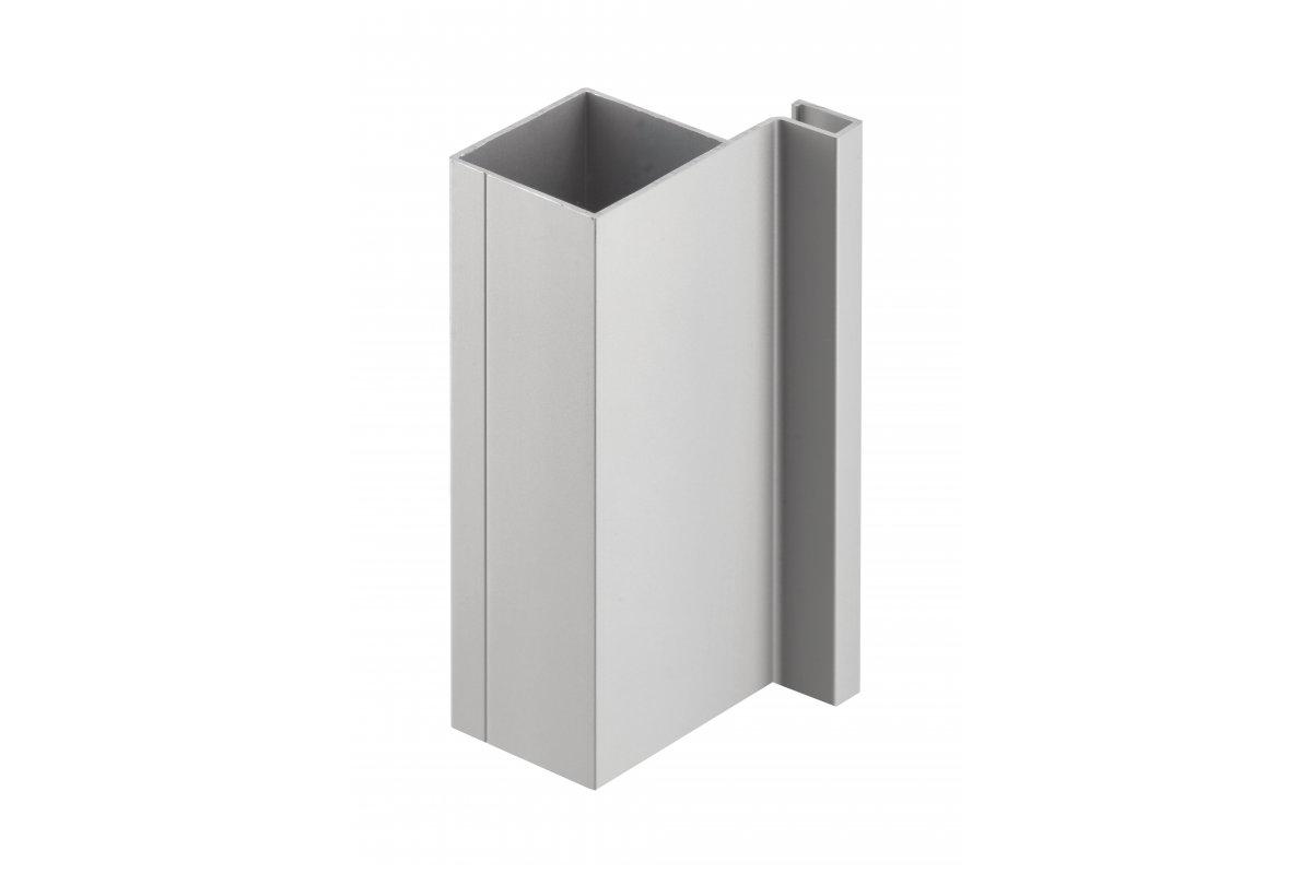 Aluminum profile, handleless system VELLO, T one-sided, silver, length 3 m