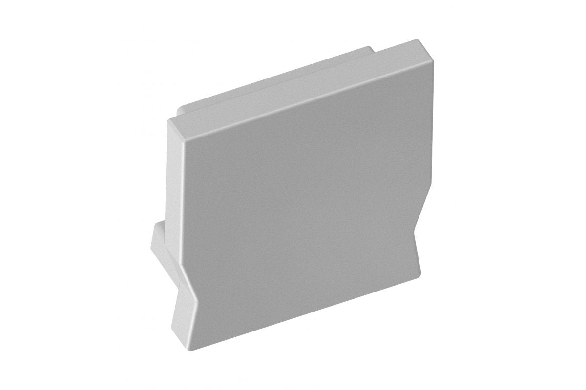 Square cap for LED profile GLAX Mini applied silver (10 pcs. in blister)