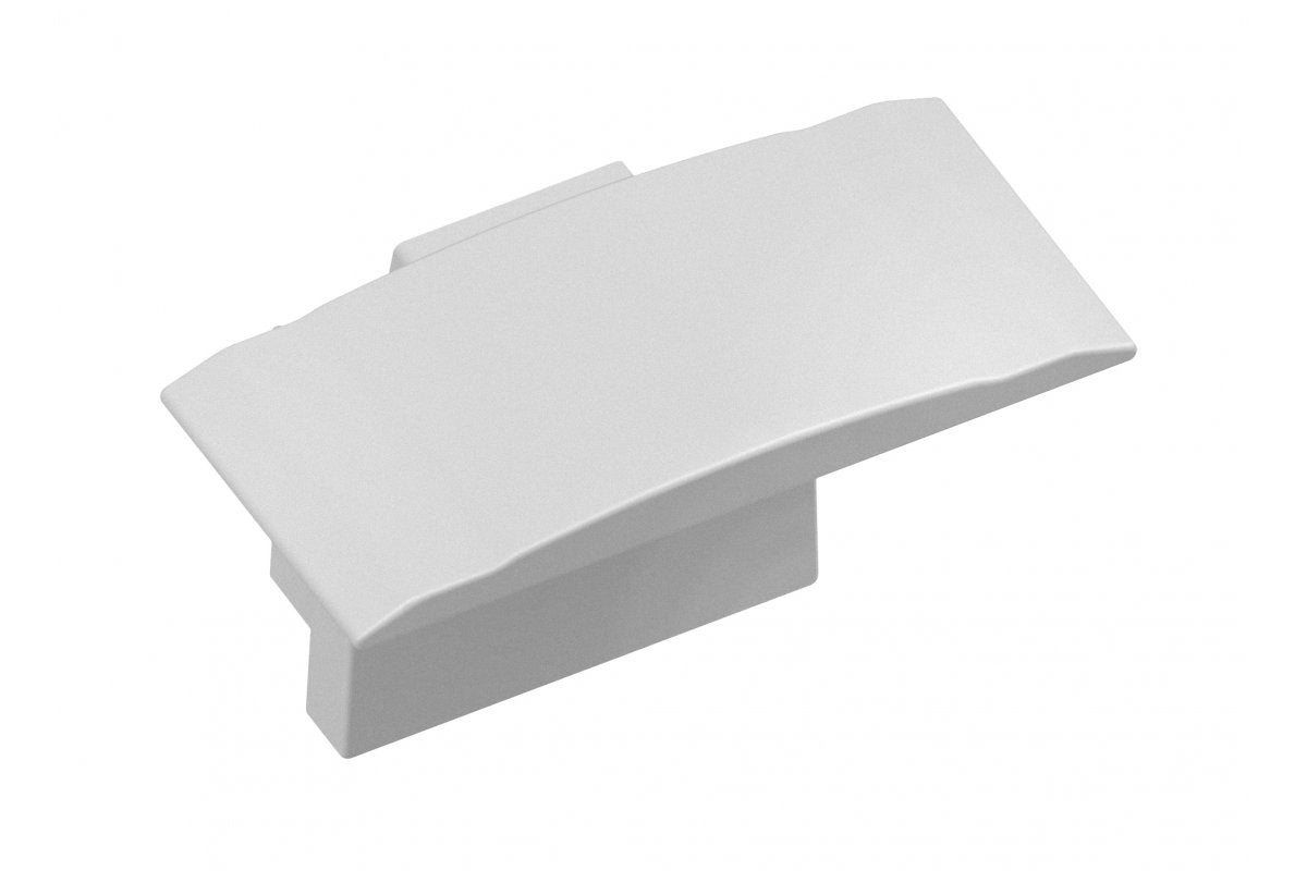 Square cap for LED profile GLAX Mini with flange high silver lacquered (10 pcs. in blis.)