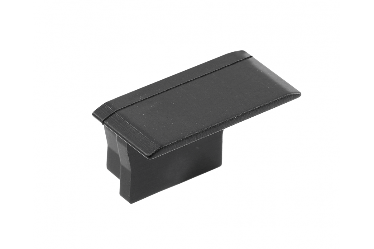 GLAX Mini LED profile cap with flange high black (10 pcs. in blister)