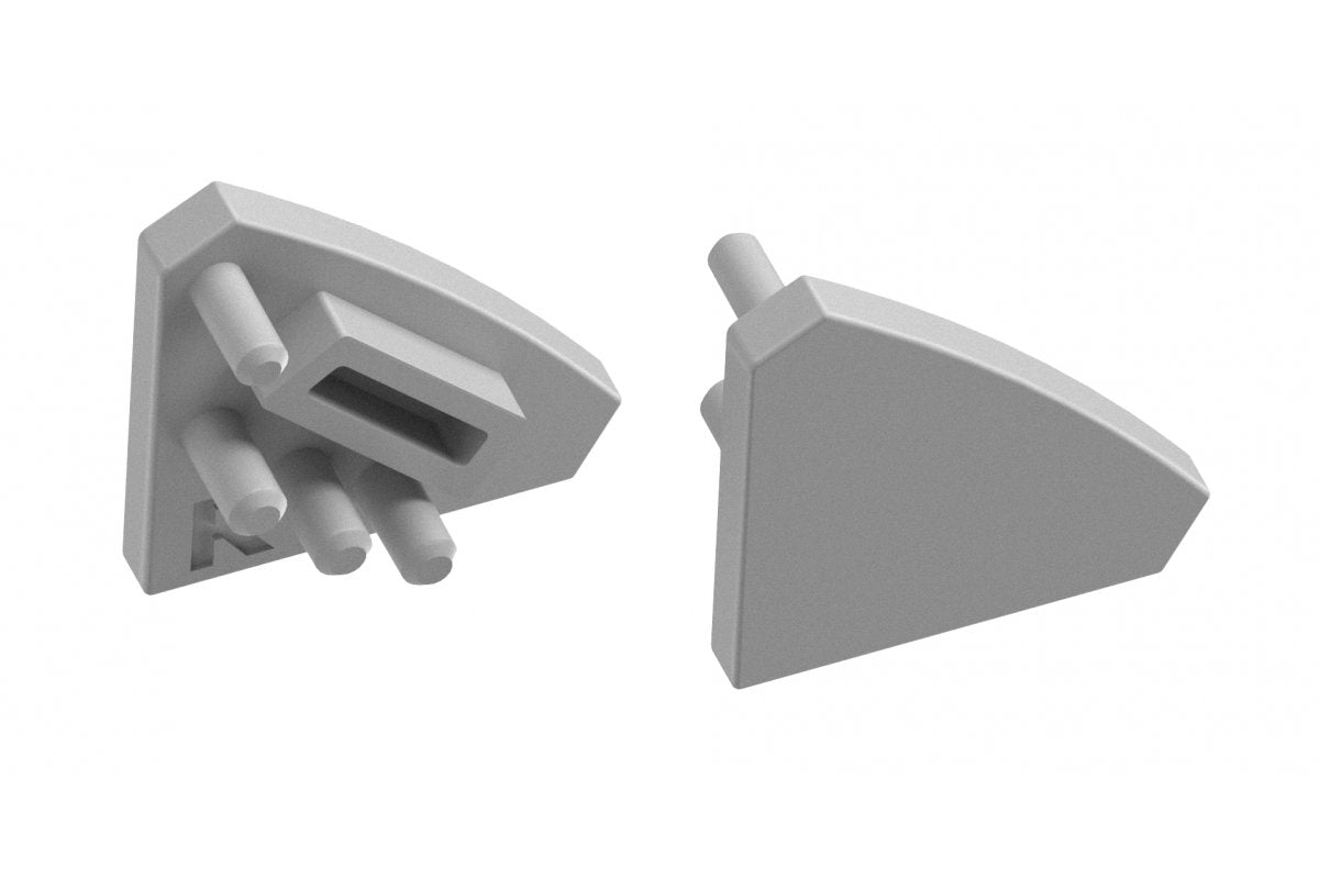 End cap for GLAX profile angled - applied for flat casing, left and right silver (10/bliste)