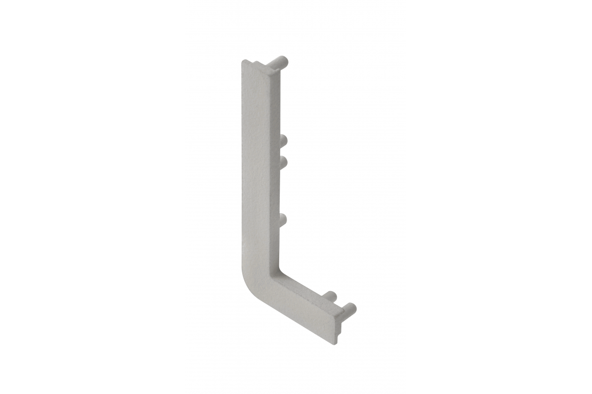 End cap for L profile, incomplete, VELLO handleless system with LED function, silver left (10 pcs / pack)