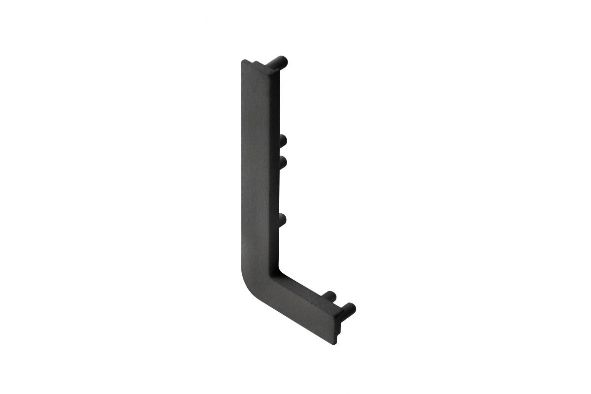 End cap for L profile, incomplete, VELLO handleless system with LED function, black left (10 pcs / pack)