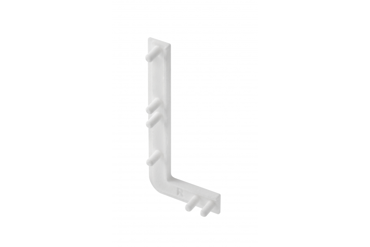 End cap for L profile, incomplete, VELLO handle-free system with LED function, white right (10 pcs / pack)