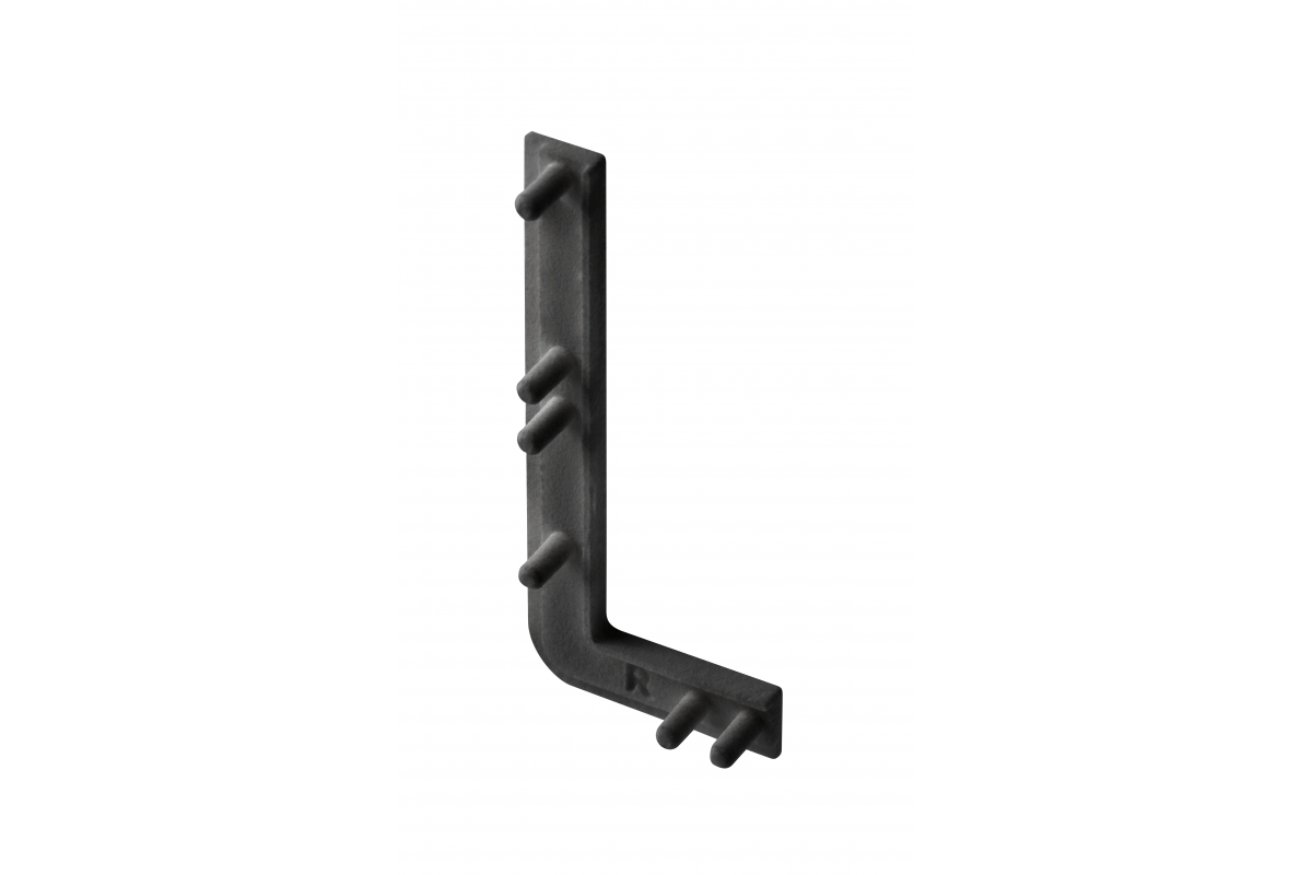 End cap for L profile, incomplete, VELLO handleless system with LED function, black right (10 pcs / pack)