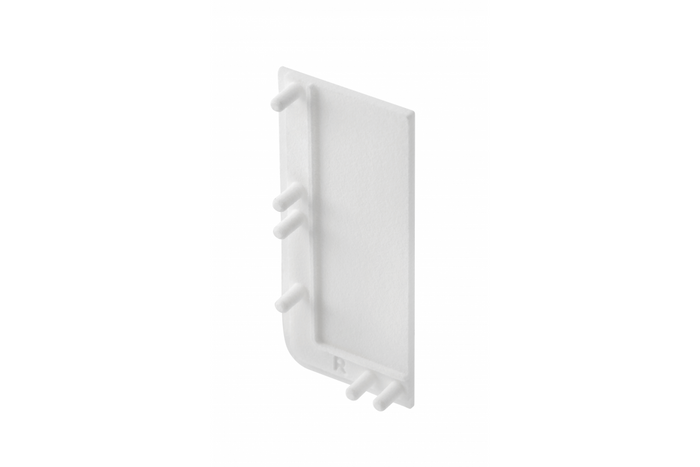 End cap for L profile - full, VELLO handle-free system with LED function, white right (10 pcs / pack)