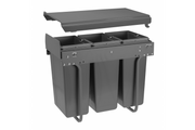 Trash bin on guide H45 for cabinet 300mm 3x10l anthracite