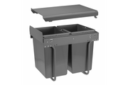 Trash bin on guide H45 for cabinet 400mm 2x20l anthracite