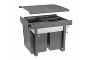 Trash bin on guide H45 20l+2x10l for cabinet 450 mm anthracite