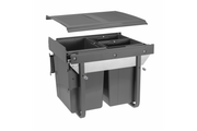 Trash bin with front mounting on slide H45 20l+2x10l for cabinet 450 anthracite
