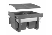 Trash bin with front mounting on slide H45 2x15l for cabinet 450 mm anthracite