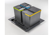 Containers for sorting AxiSpace, drawer width 600 mm, depth 450//500 mm, 1X15L, 2X7L