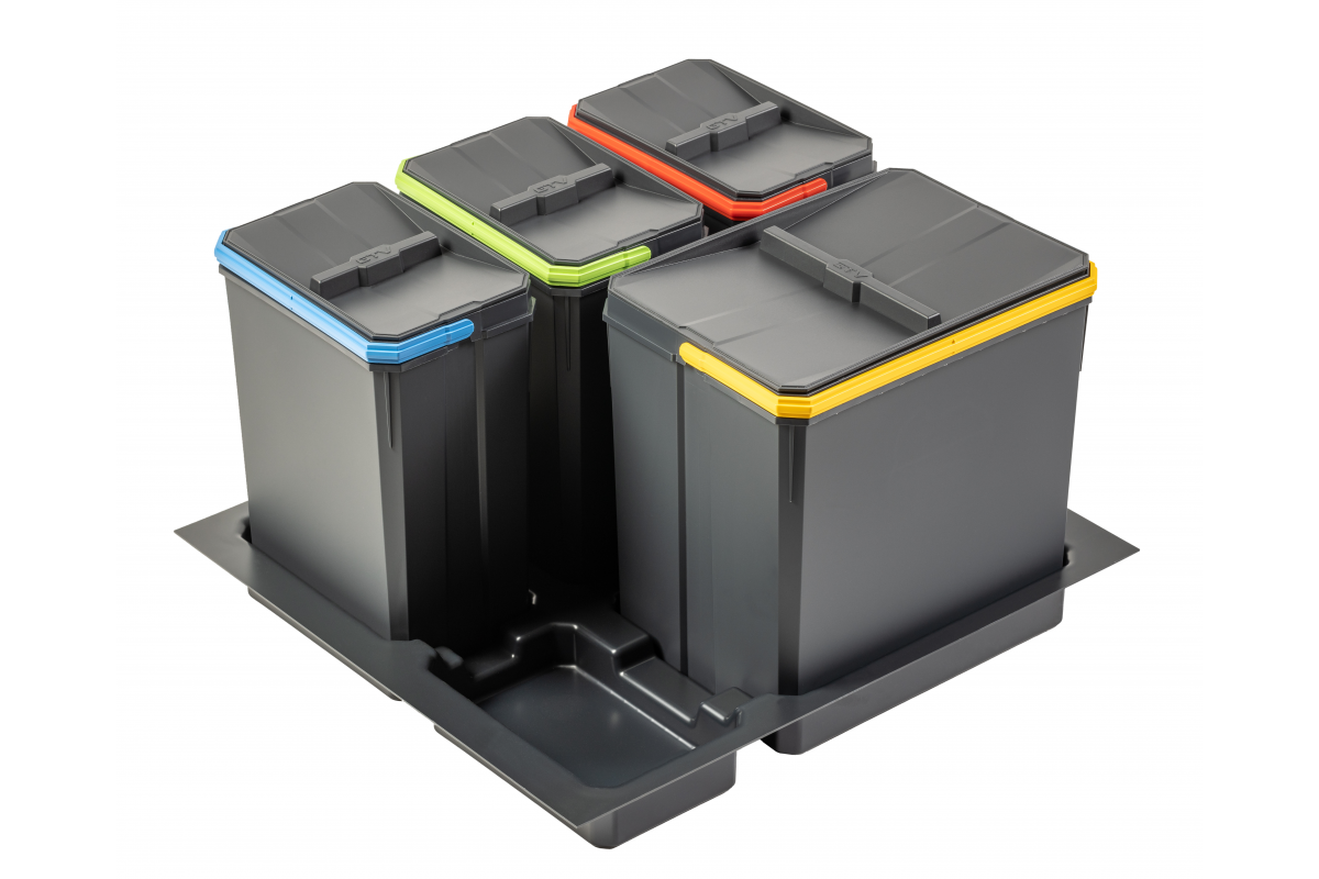 Containers for segregation AxiSpace, for drawer width 600 mm, 1X15L, 3X7L