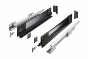 Drawer GTV AXIS PRO H=84, L=550, soft-close, side with glass, black
