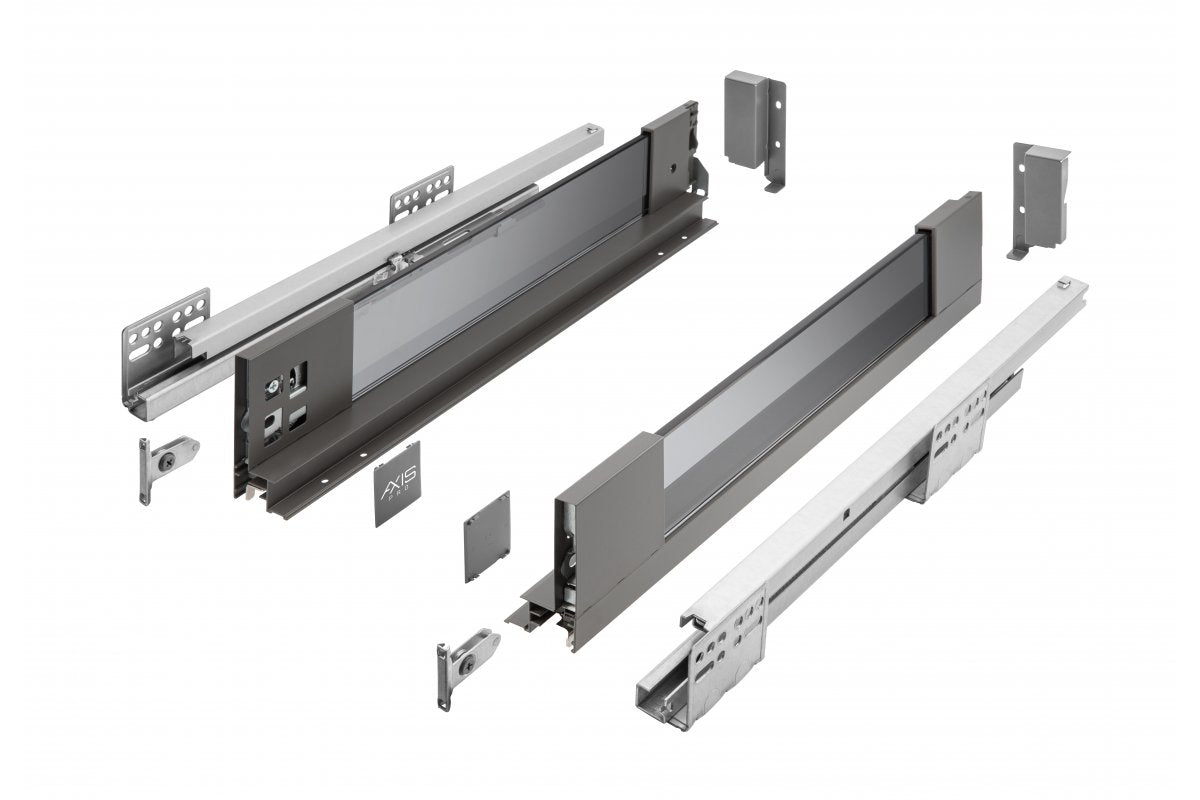 GTV AXIS PRO drawer H=84, L=450, soft-close, side with glass, anthracite