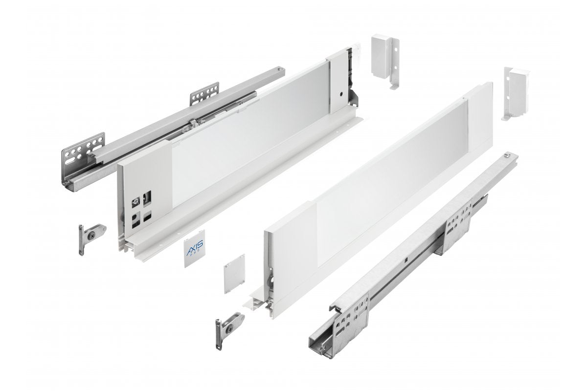 GTV AXIS PRO drawer H=116, L=350, soft-close, side with glass, white