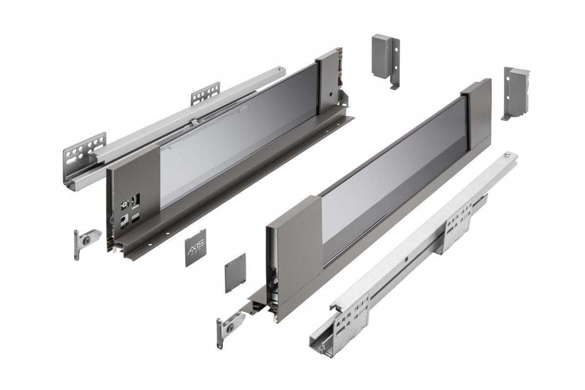 GTV AXIS PRO drawer H=116, L=500, soft-close, side with glass, anthracite