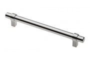 Steel handle TRIEST C=160mm brushed steel - zamak feet