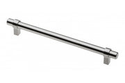 Steel handle TRIEST C=192mm brushed steel - zamak feet