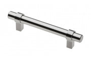 Steel handle TRIEST C=96mm brushed steel - zamak feet