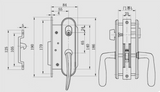 Horse Marine Lock Sliding with Handle Plate C-3D 2910