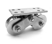 Groove Wheel U Heavy Duty Rigid Caster Double Pulley Silent Detachable Stainless for Inverted Track Sliding Gate Loading Capacity 3000Kg/6600 lbs