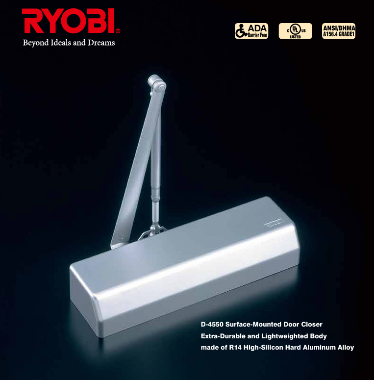 Door Closer Industrial purpose D-4550 RYOBI silver