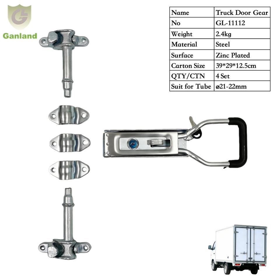 GL-11112 Steel Zinc Plated Truck Trailer Door Lock With Security Keys Handle Lock