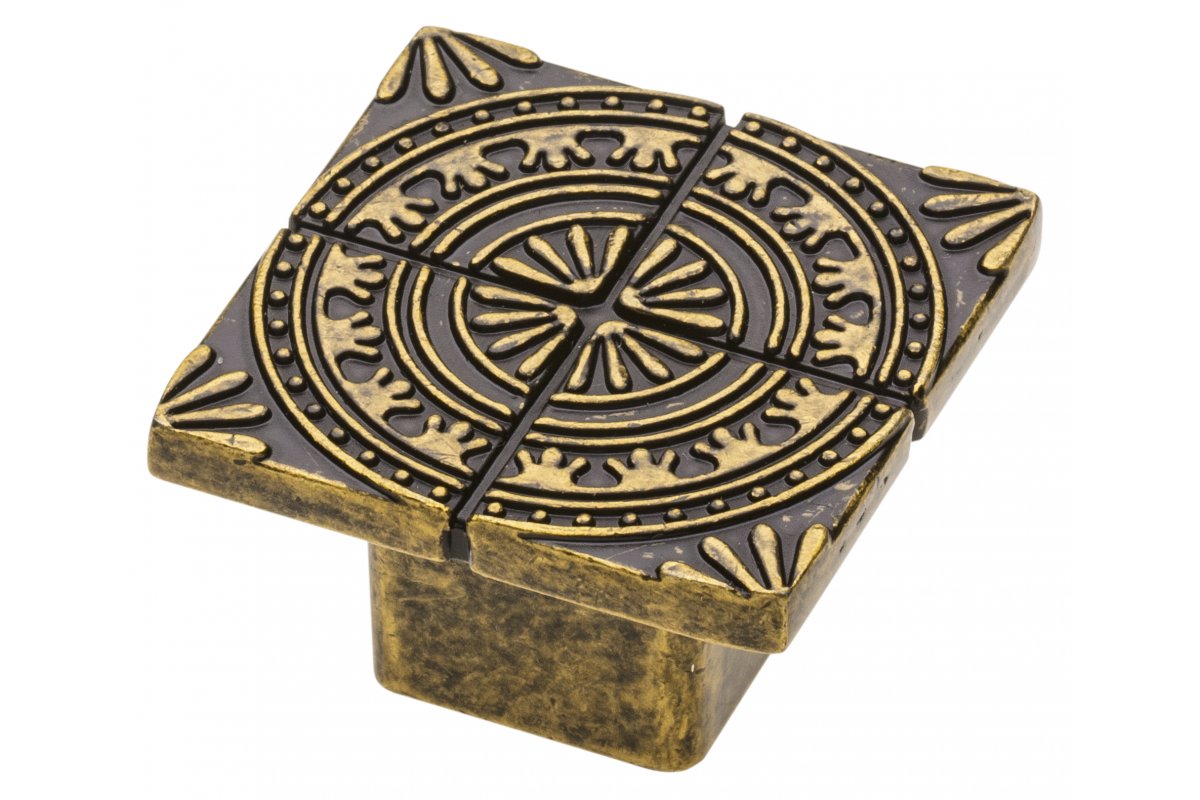 Zamak handle AZTEK C=12mm antique brass
