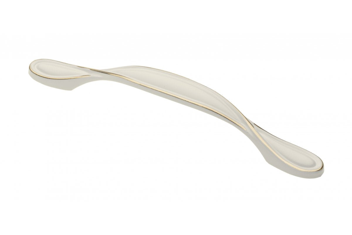 Zamak handle ROYAL5 C=128mm white/gold