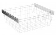 Wardrobe basket SMART 800mm on ball bearing slide H45 with soft closing - white