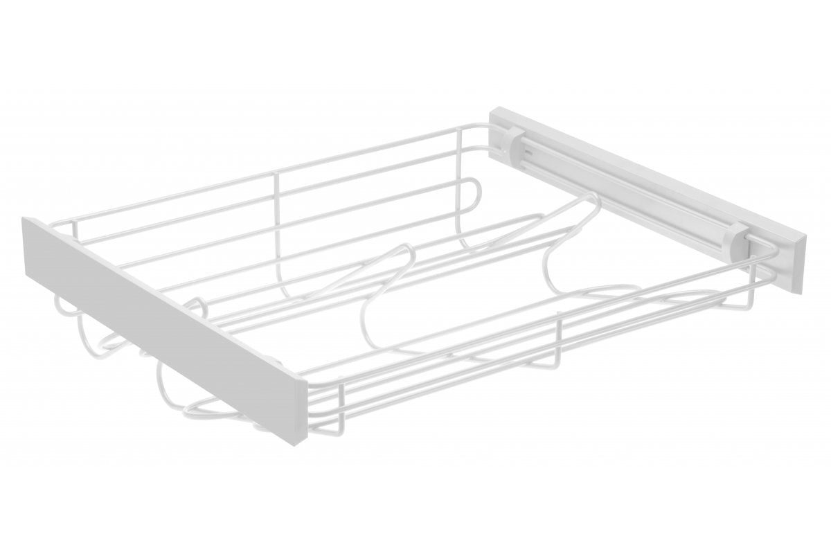 Pull out shoes rack SMART 600 mm (set without guides) - white