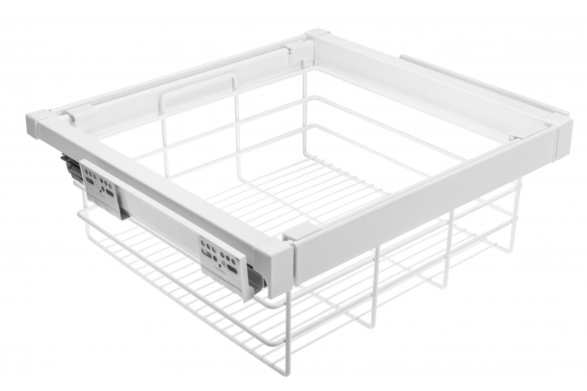 Drawer Elite with wire basket 700 mm with soft closing, white