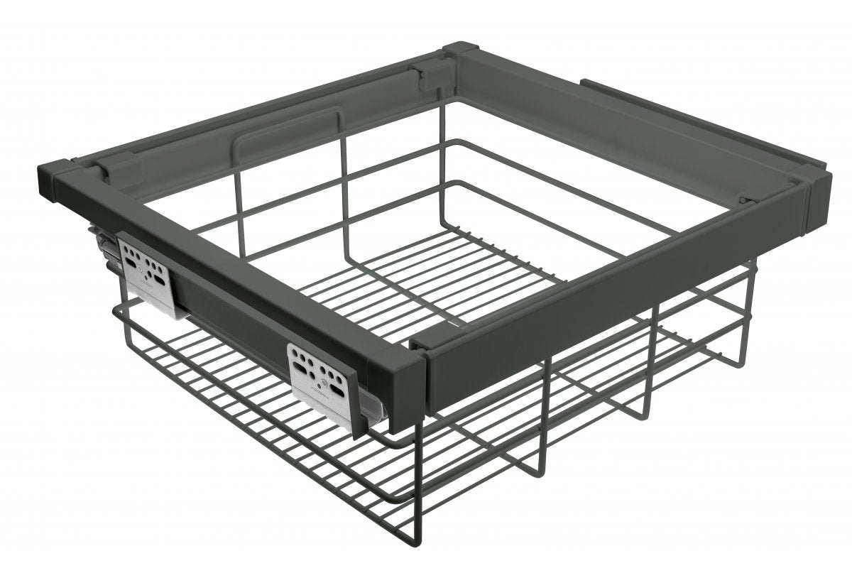 Drawer Elite with wire basket 700 mm with soft closing, gray anthracite