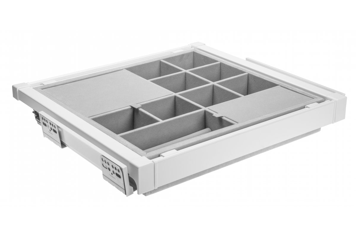 Drawer Elite with organizer 900 mm with soft closing, white