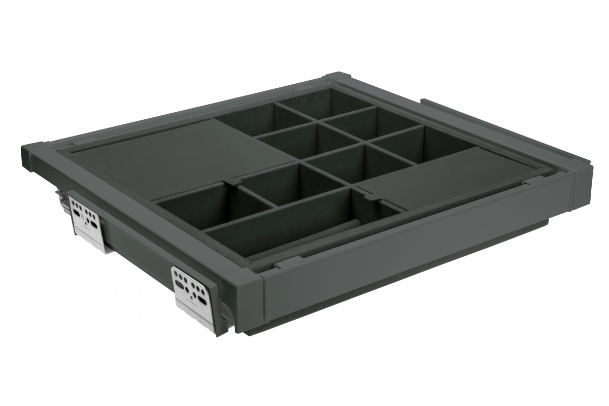 GTV ELITE drawer, jewellery organiser, 660-718, soft-close anthracite, anthracite mat