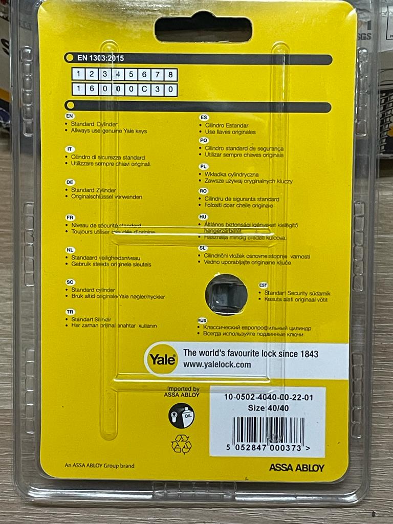 Yale Cylinder 80mm 10-0502-4040-00-22-01 SN