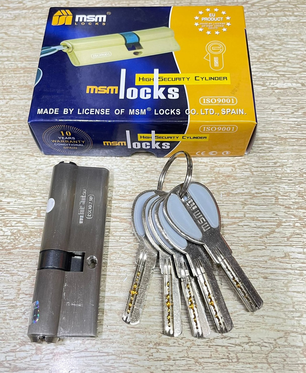 Unequal Door Cylinder MSM 55mm-35mm (55-35) SN finish