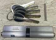 Brass Cylinder Equal Size 65mmx65mm (130mm) Silver 5Keys High Security