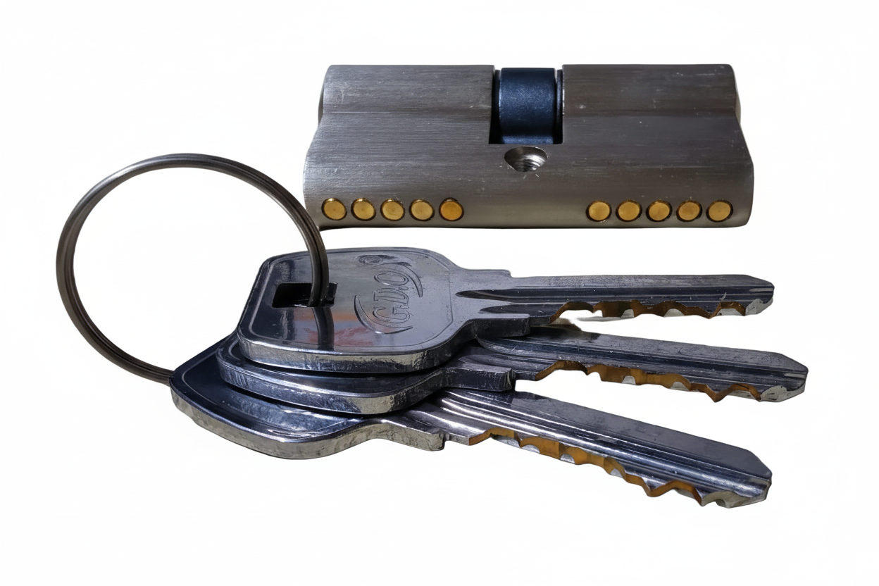 UPVC Lockbody for Aluminium Door 20mm with Brass Key and Cylinder