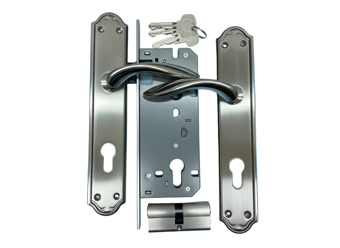 Apollo Door Handle - Satin Nickel Silver 22-Z301-8545-KK-22-11