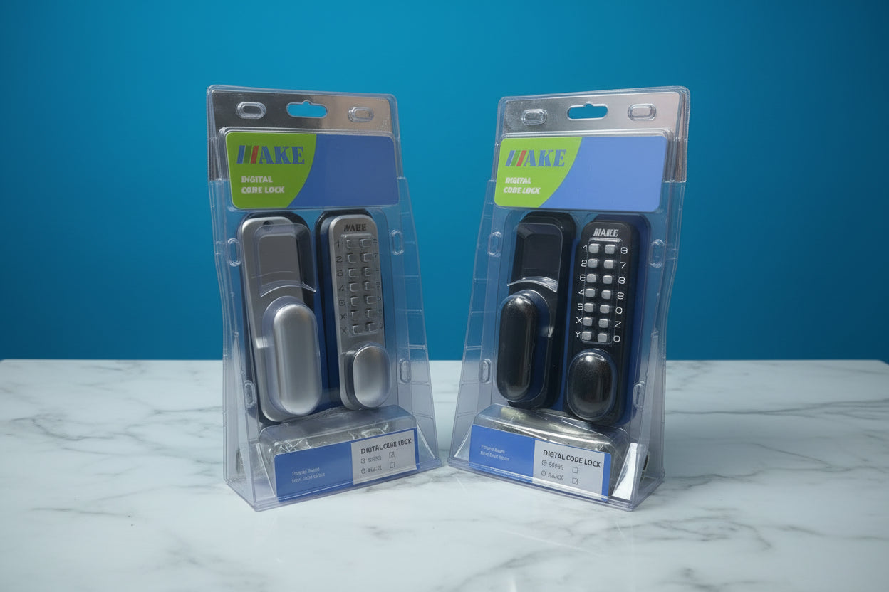 قفل الباب بزر الضغط رمز ميكانيكي