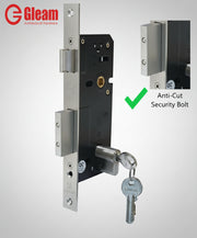 Gleam Mortise Lock 85/45 SS with 70mm Brass Cylinder England