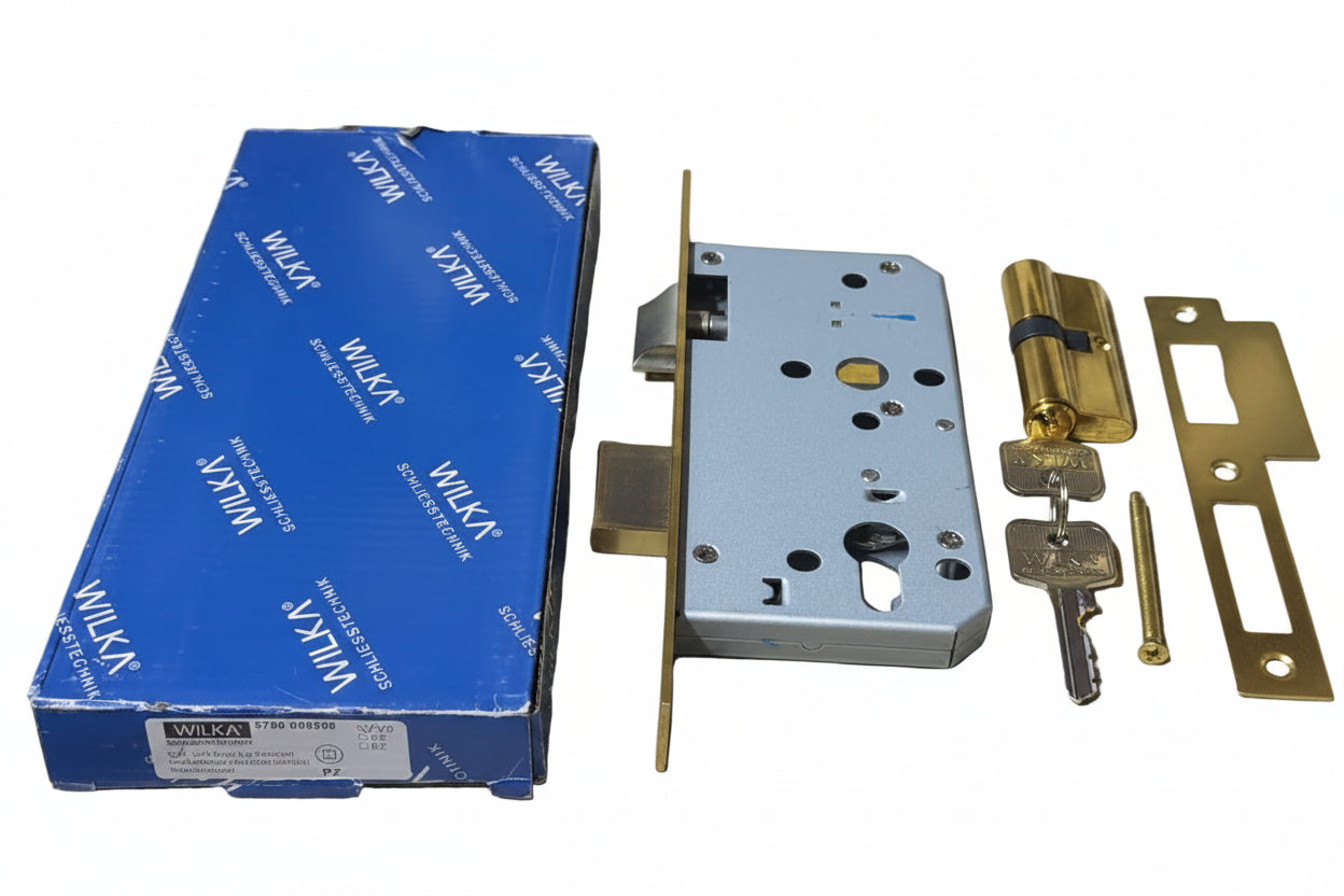 Wilka Germany Mortise Lock 55mm Backset 72mm Center 5790.006509 Gold