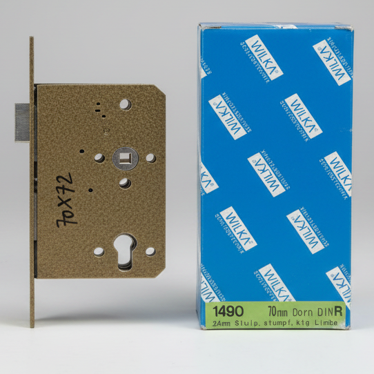 Wilka Germany Mortise Lock 70mm Backset 72mm Center 1490 Gold