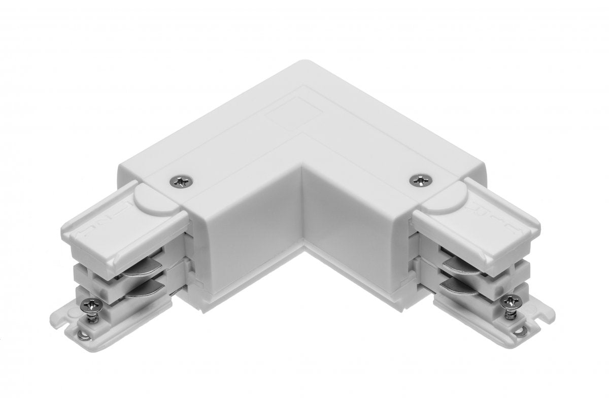 Connector  L 90° for track 3-circuit  X-RAIL, 101x101mm, external, white